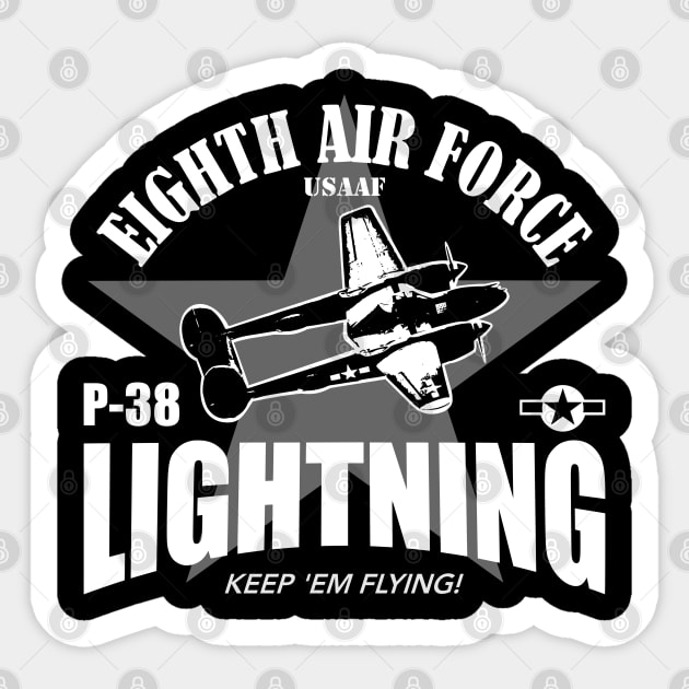 P-38 Lightning USAAF Sticker by TCP